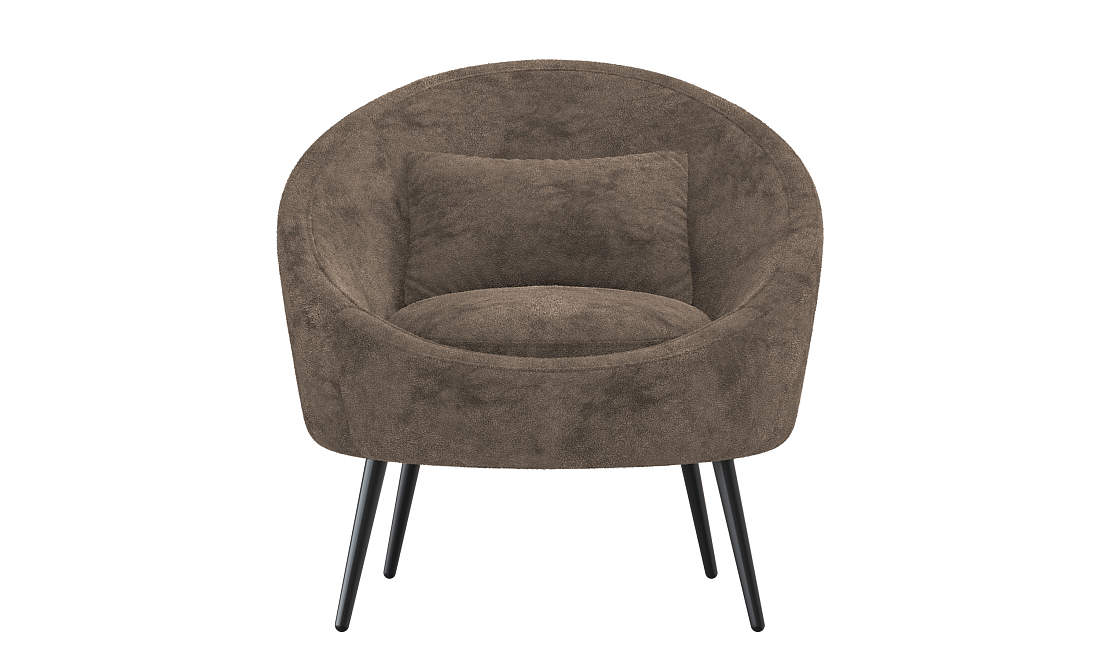 Каро / Кресло для отдыха велюр Панда браун шоколад